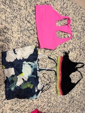 The North Face Women's Pink Sports Bra + Floral & Black Multi-Pack (3 pcs)